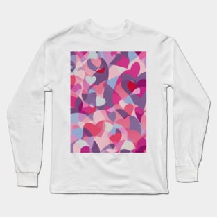 Multicolor Pastel Heart Confetti Long Sleeve T-Shirt